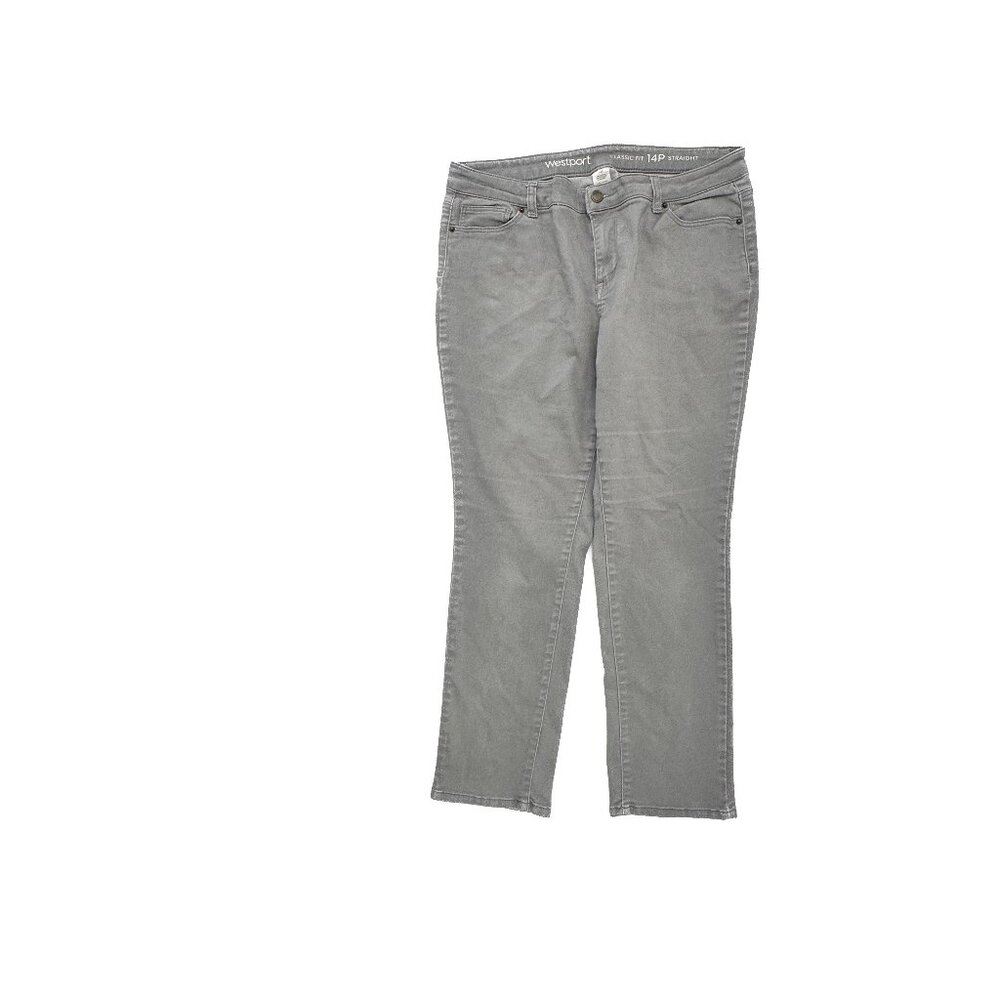 Westport Classic Fit‎ Straight Women's size 14P Khaki Gray Pants